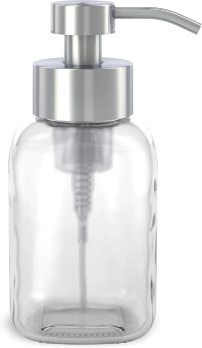 Grove Co. Glass Foaming Hand Soap Dispenser with Stainless Steel Pump, 12oz