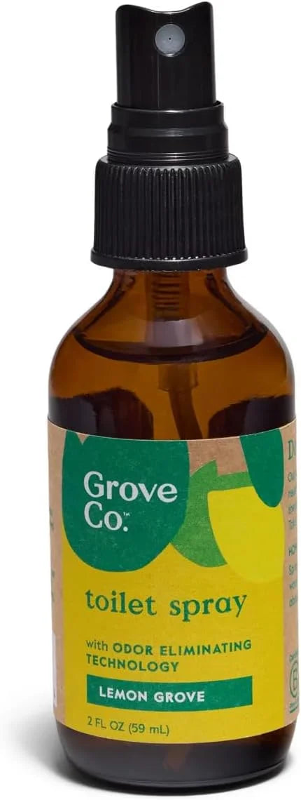 Grove Co. Toilet Spray and Odor Eliminator, Lemon Grove, 2 Fl Oz