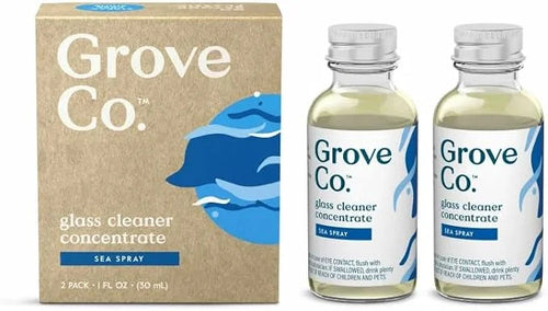 Grove Co. Glass Cleaner Concentrate, 2 x 1fl oz Refills, Sea Spray