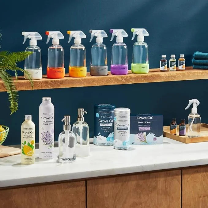 Grove Co. Gel Hand Soap (24oz) + Glass Dispenser, Lavender Blossom & Thyme