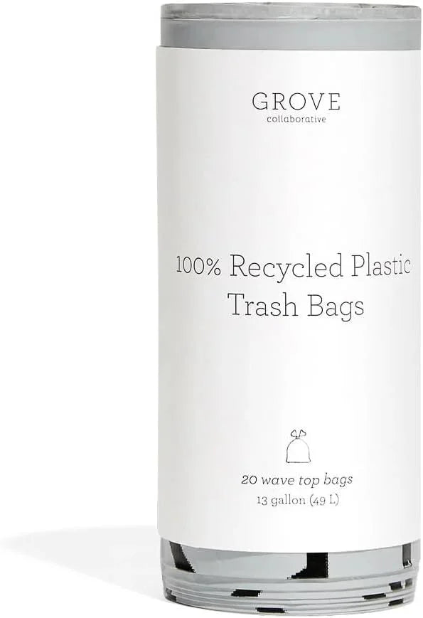 Grove Co. 100% Recycled Plastic Small Trash Bags, 4 Gallon, 20 Count