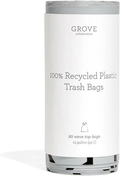 Grove Co. 100% Recycled Plastic Small Trash Bags, 4 Gallon, 20 Count