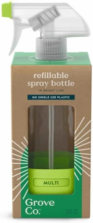 Grove Co. Refillable Glass Spray Bottle for Cleaning, 16 oz, White