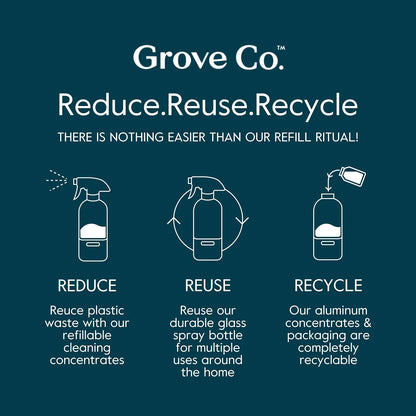 Grove Co. Glass Cleaner Concentrate, 2 x 1fl oz Refills, Sea Spray