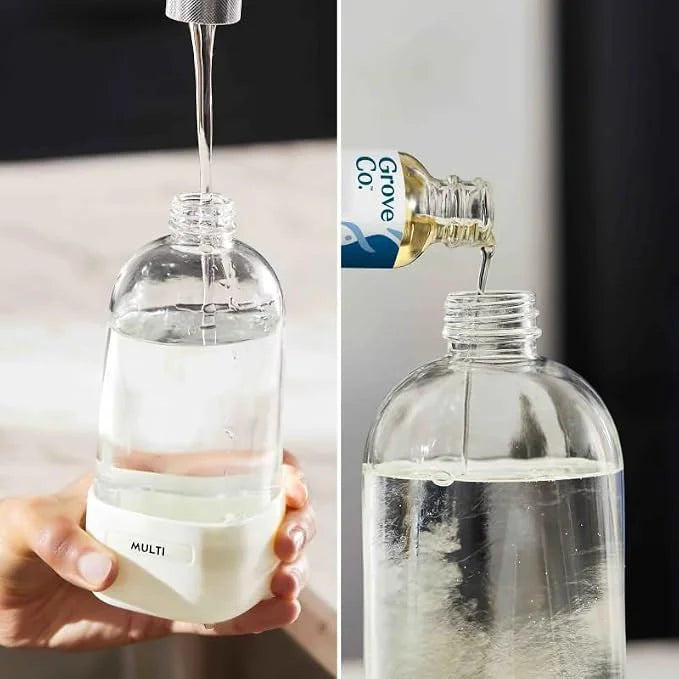 Grove Co. Refillable Glass Spray Bottle for Cleaning, 16 oz, White
