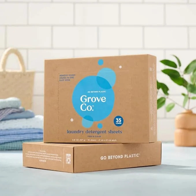 Grove Co. Laundry Detergent Sheets, 35 Loads, Free & Clear