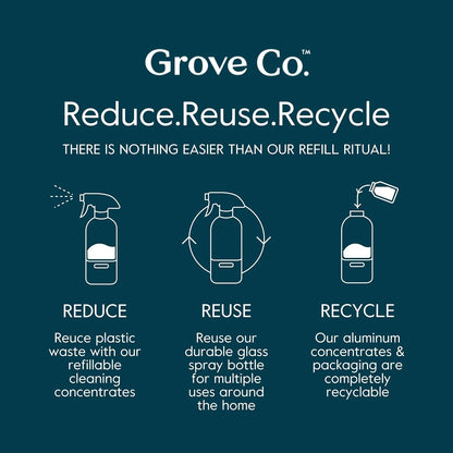 Grove Co. Tub and Tile Cleaner, 6 x 1 fl oz Refills, Lemon & Eucalyptus