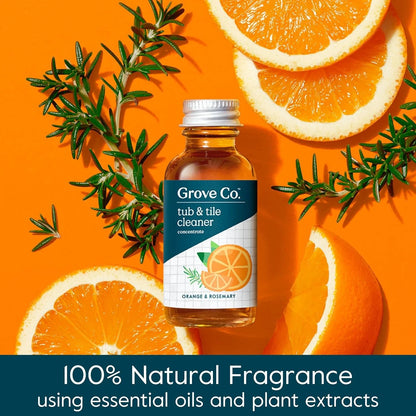 Grove Co. Tub and Tile Cleaner, 6 x 1 fl oz Refills, Lemon & Eucalyptus