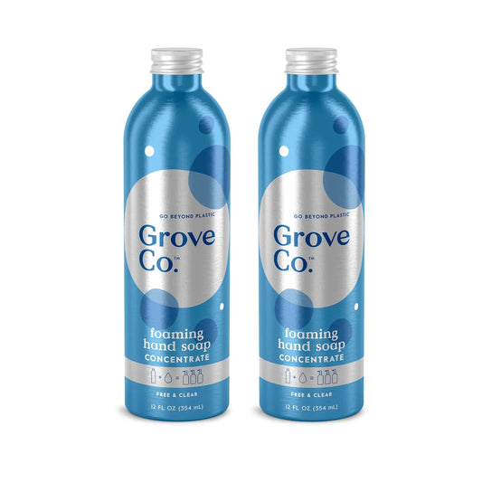 Grove Co. Foaming Hand Soap Refills, Unscented, 2 x 12 oz