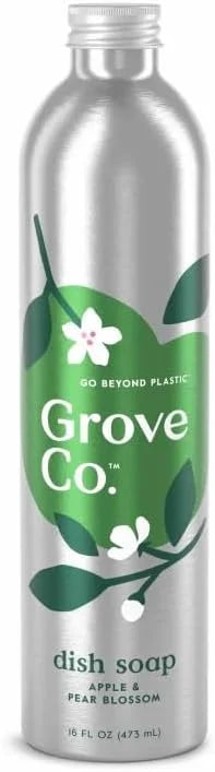 Grove Co. Dish Soap, 3 x 16 fl oz Refills + Refillable Glass Dispenser