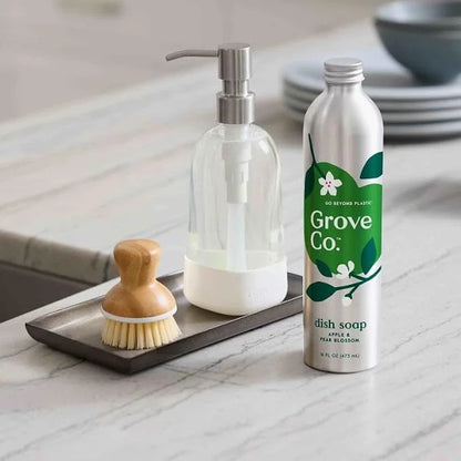 Grove Co. Dish Soap, 3 x 16 fl oz Refills + Refillable Glass Dispenser