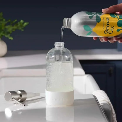 Grove Co. Dish Soap, 3 x 16 fl oz Refills + Refillable Glass Dispenser