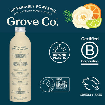 Grove Co. Gel Hand Soap (24oz) + Glass Dispenser, Lavender Blossom & Thyme