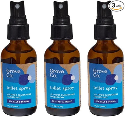 Grove Co. Toilet Spray and Odor Eliminator, Lemon Grove, 2 Fl Oz