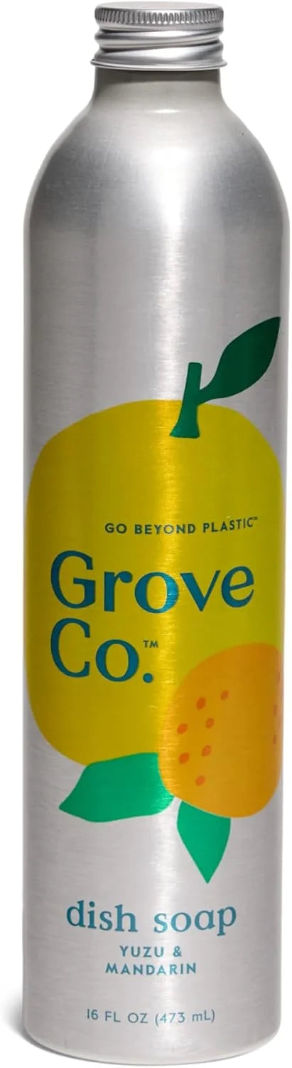 Grove Co. Dish Soap, 3 x 16 fl oz Refills + Refillable Glass Dispenser