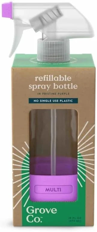 Grove Co. Refillable Glass Spray Bottle for Cleaning, 16 oz, White