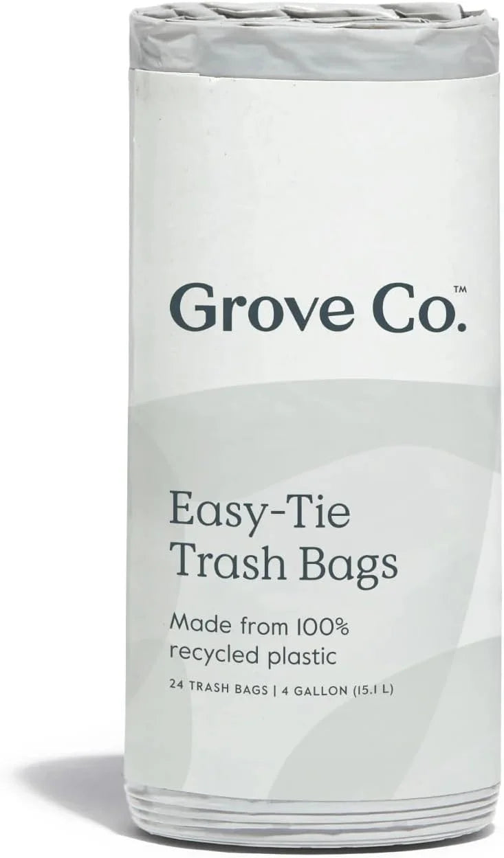 Grove Co. 100% Recycled Plastic Small Trash Bags, 4 Gallon, 20 Count