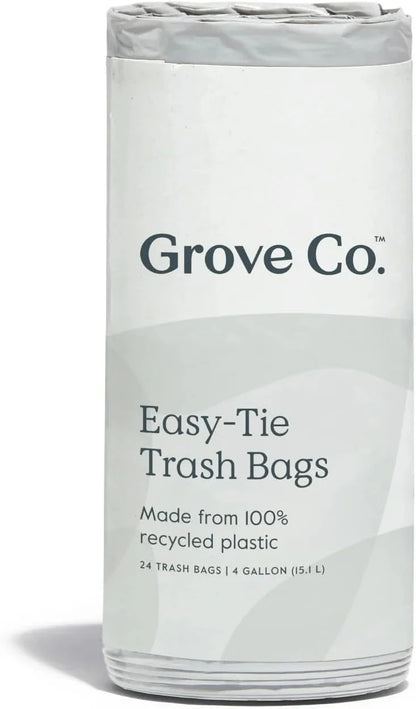 Grove Co. 100% Recycled Plastic Small Trash Bags, 4 Gallon, 20 Count