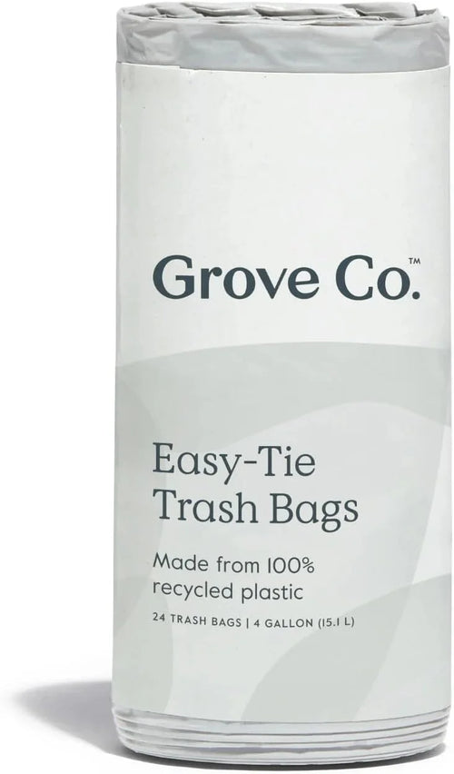 Grove Co. 100% Recycled Plastic Small Trash Bags, 4 Gallon, 20 Count