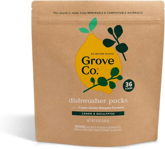 Grove Co. Dishwasher Detergent Pods, 36 Count, Lemon & Eucalyptus