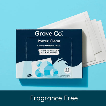 Grove Co. Laundry Detergent Sheets, 2 Pack, 64 Loads, Unscented