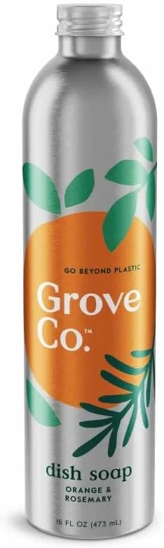Grove Co. Dish Soap, 3 x 16 fl oz Refills + Refillable Glass Dispenser