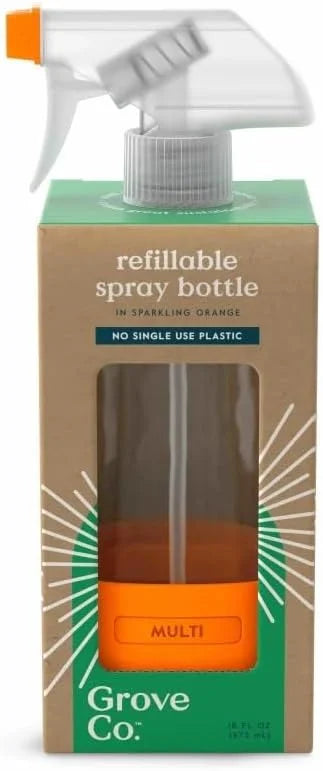 Grove Co. Refillable Glass Spray Bottle for Cleaning, 16 oz, White