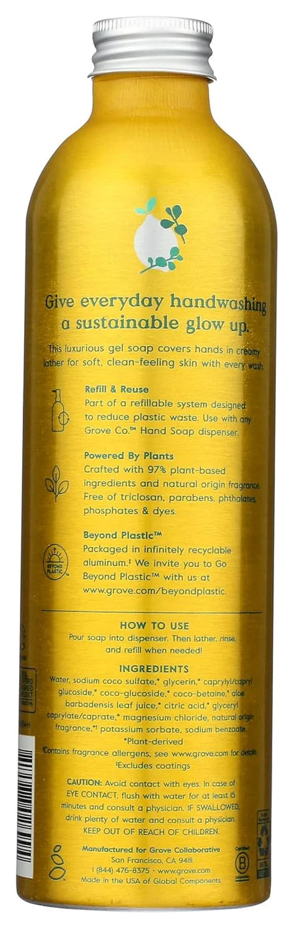 Grove Co. Gel Hand Soap (24oz) + Glass Dispenser, Lavender Blossom & Thyme