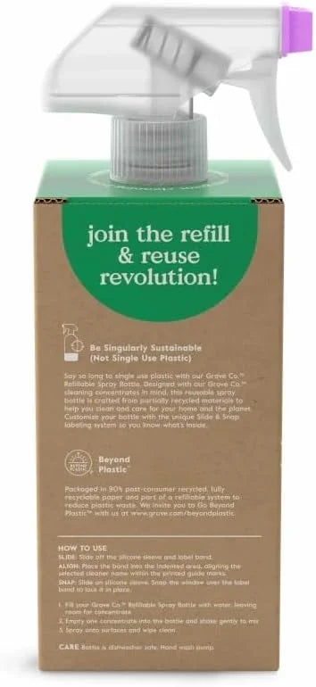 Grove Co. Refillable Glass Spray Bottle for Cleaning, 16 oz, White