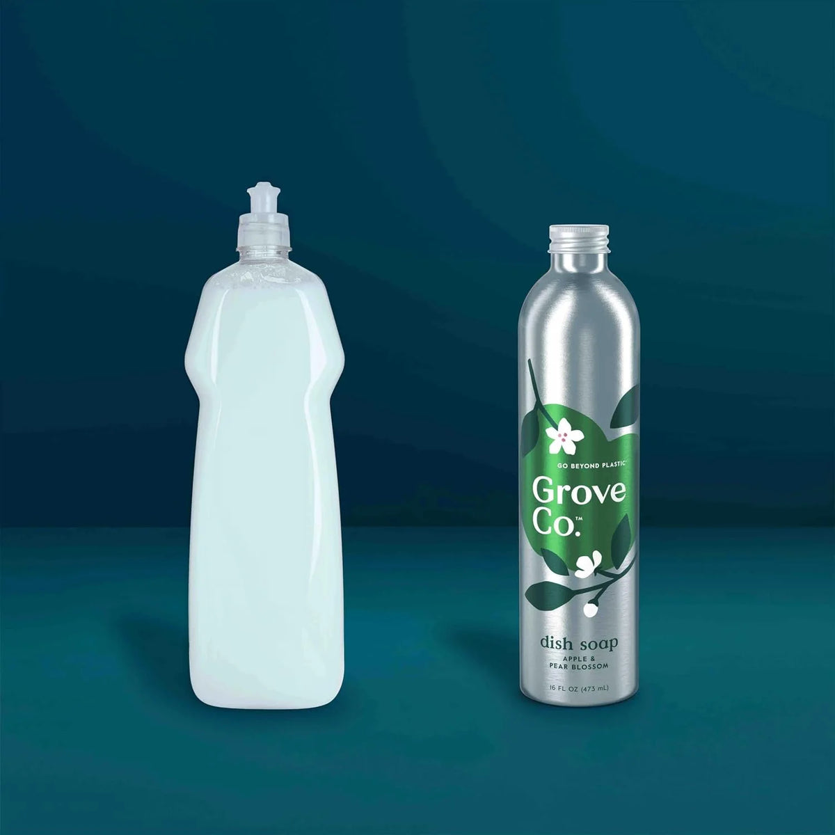Grove Co. Dish Soap, 3 x 16 fl oz Refills + Refillable Glass Dispenser