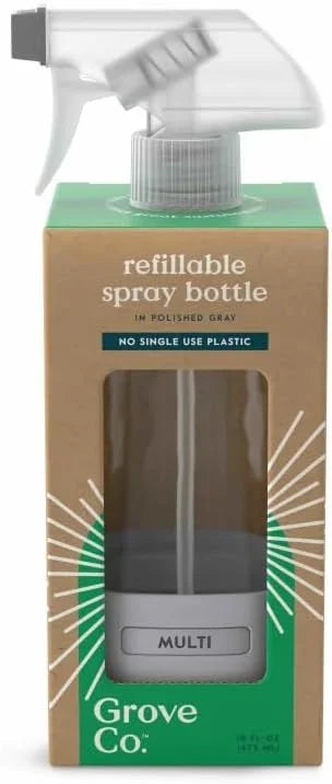 Grove Co. Refillable Glass Spray Bottle for Cleaning, 16 oz, White