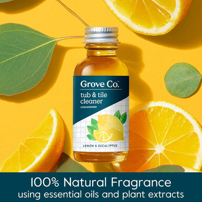 Grove Co. Tub and Tile Cleaner, 6 x 1 fl oz Refills, Lemon & Eucalyptus