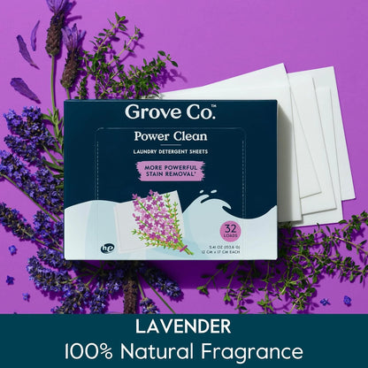 Grove Co. Laundry Detergent Sheets, 2 Pack, 64 Loads, Unscented