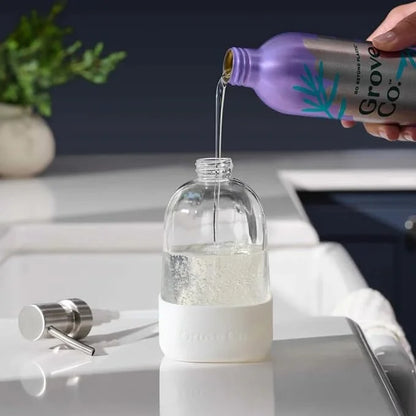 Grove Co. Gel Hand Soap (24oz) + Glass Dispenser, Lavender Blossom & Thyme
