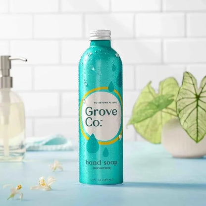 Grove Co. Gel Hand Soap (24oz) + Glass Dispenser, Lavender Blossom & Thyme