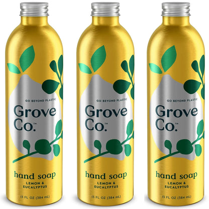 Grove Co. Gel Hand Soap (24oz) + Glass Dispenser, Lavender Blossom & Thyme
