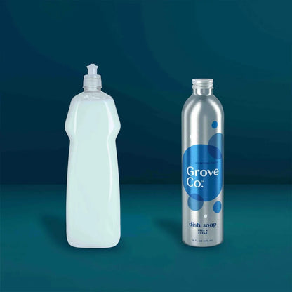 Grove Co. Dish Soap, 3 x 16 fl oz Refills + Refillable Glass Dispenser