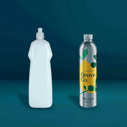 Grove Co. Dish Soap, 3 x 16 fl oz Refills + Refillable Glass Dispenser