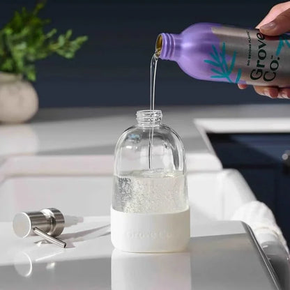 Grove Co. Gel Hand Soap (24oz) + Glass Dispenser, Lavender Blossom & Thyme