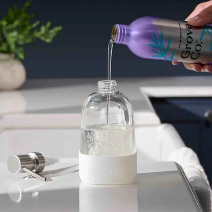 Grove Co. Gel Hand Soap (24oz) + Glass Dispenser, Lavender Blossom & Thyme