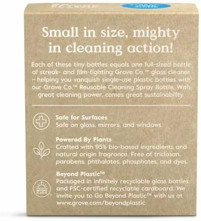 Grove Co. Glass Cleaner Concentrate, 2 x 1fl oz Refills, Sea Spray