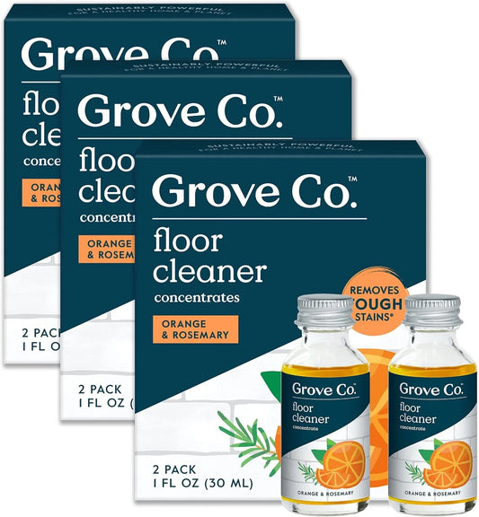Grove Co. Floor Cleaner, 6 x 1 fl oz (Pack of 6), Orange & Rosemary