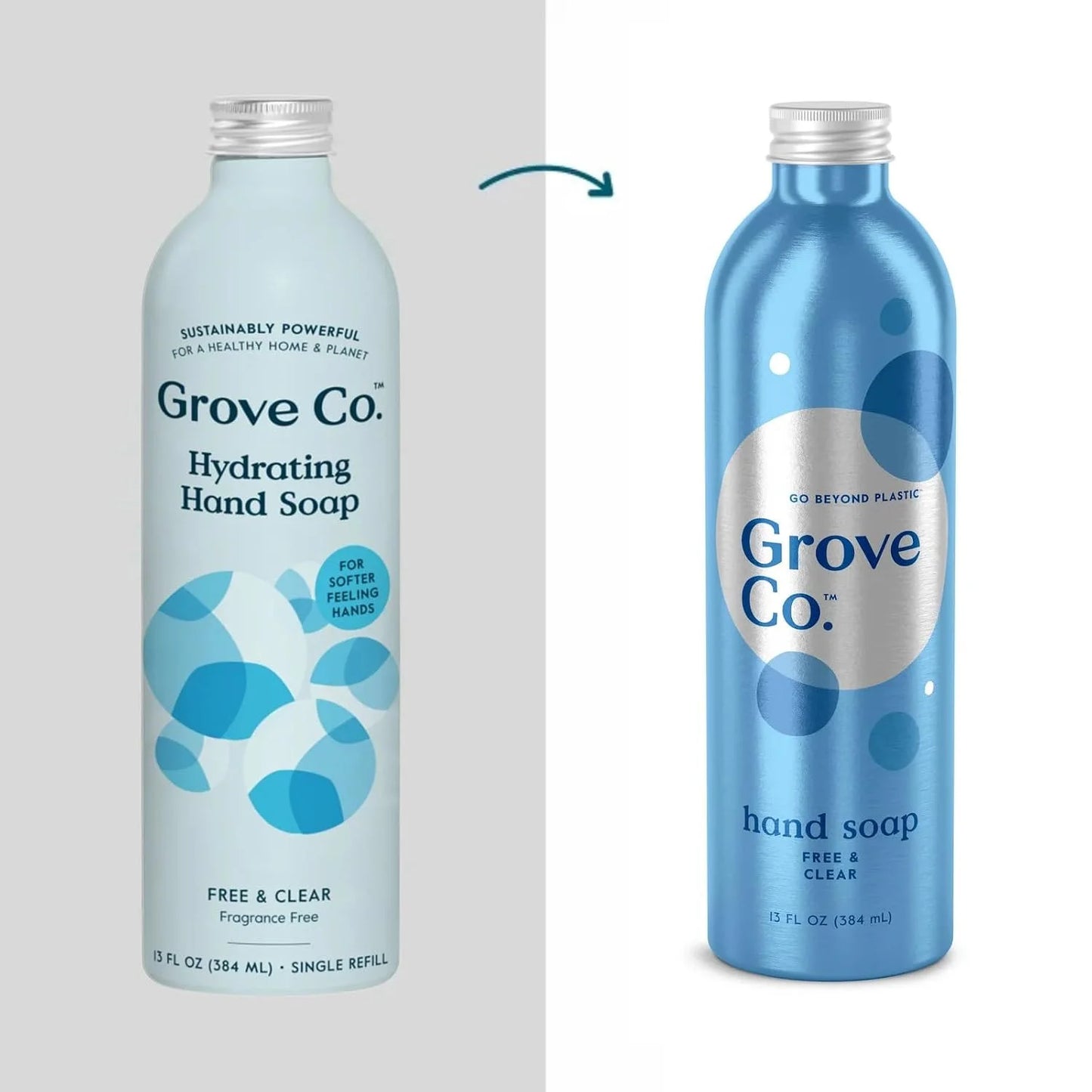 Grove Co. Gel Hand Soap (24oz) + Glass Dispenser, Lavender Blossom & Thyme