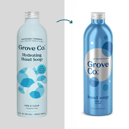 Grove Co. Gel Hand Soap (24oz) + Glass Dispenser, Lavender Blossom & Thyme