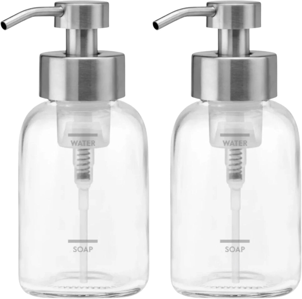Grove Co. Glass Foaming Hand Soap Dispenser with Stainless Steel Pump, 12oz