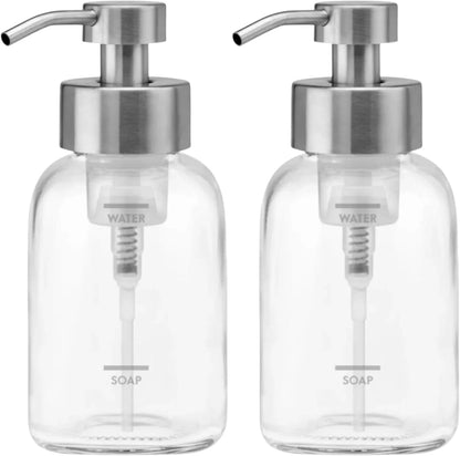 Grove Co. Glass Foaming Hand Soap Dispenser with Stainless Steel Pump, 12oz