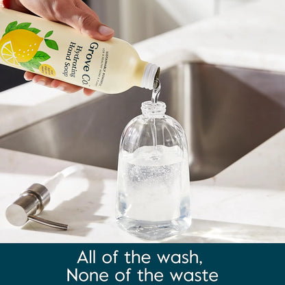 Grove Co. Gel Hand Soap (24oz) + Glass Dispenser, Lavender Blossom & Thyme
