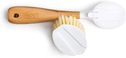 Grove Co. Replaceable Head Walnut Scrubber Dish Brush, Non-Scratch, 1 Count