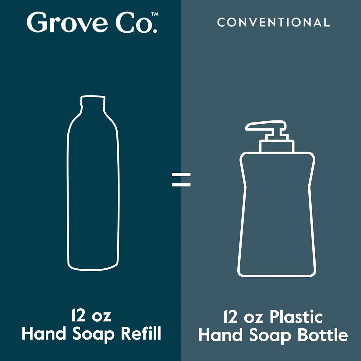 Grove Co. Foaming Hand Soap Refills, Unscented, 2 x 12 oz