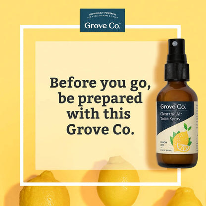 Grove Co. Toilet Spray and Odor Eliminator, Lemon Grove, 2 Fl Oz